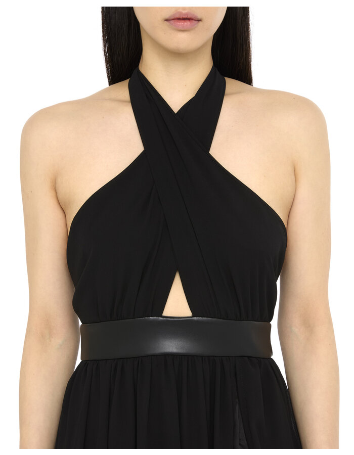 LA HAINE INSIDE US LONG GEORGETTE ATHENA DRESS