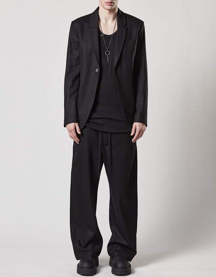 THOM KROM STRETCH WOOL WIDE TROUSERS