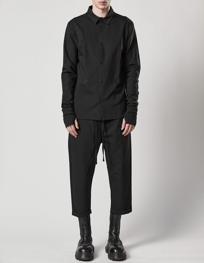 THOM KROM LOW CROTCH CROPPED TROUSERS WITH CUFFED HEM