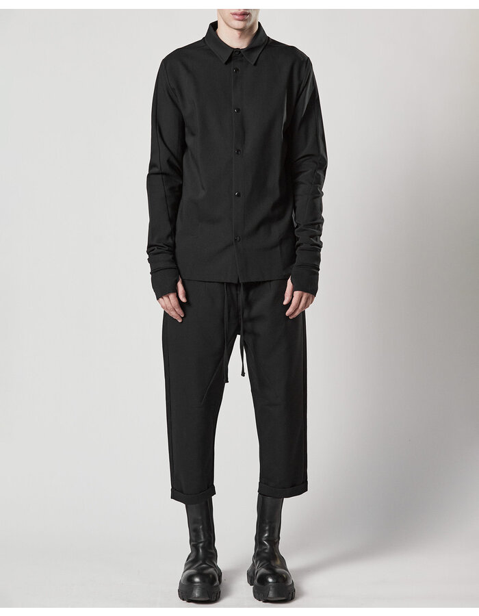 THOM KROM LOW CROTCH CROPPED TROUSERS WITH CUFFED HEM