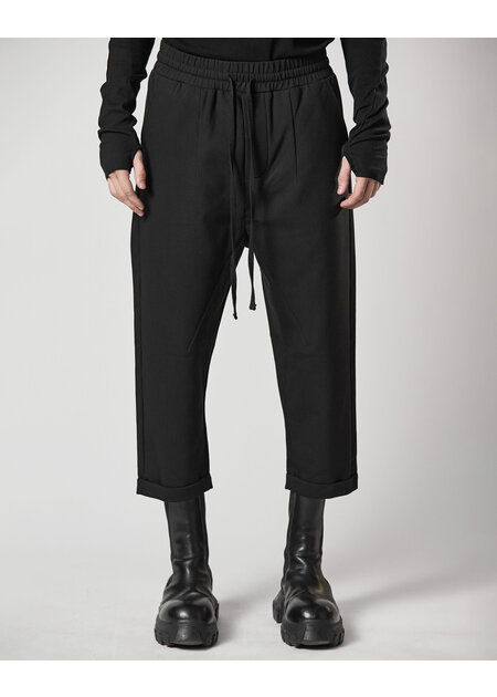 THOM KROM LOW CROTCH CROPPED TROUSERS WITH CUFFED HEM