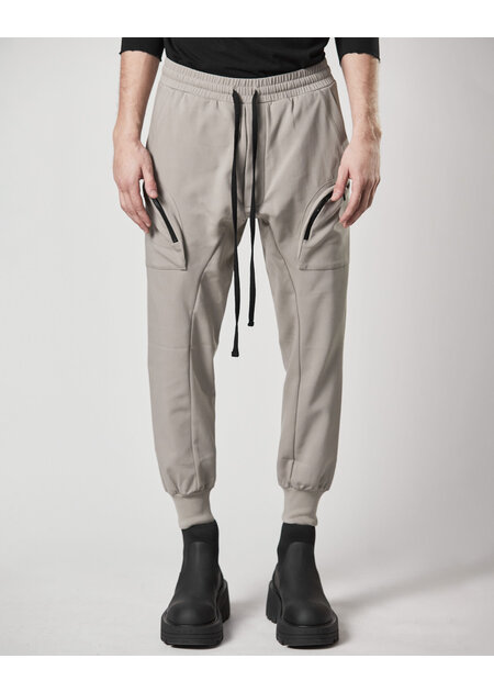 THOM KROM CURVE ZIP POCKET FITTED CARGO JOGGER - MOONBEAM