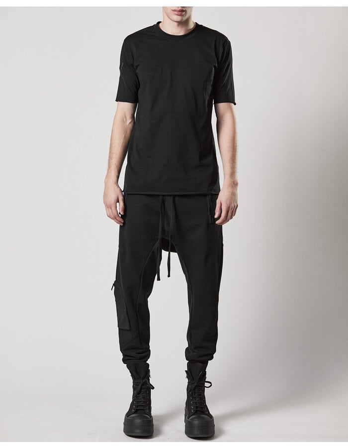 THOM KROM COTTON JOGGER WITH RIP-STOP NYLON 3D POCKET - BLACK