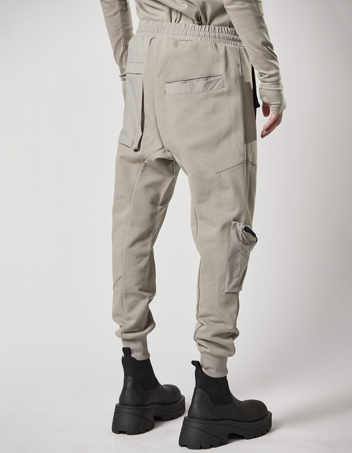 THOM KROM COTTON JOGGER WITH RIP-STOP NYLON 3D POCKET - MOONBEAM