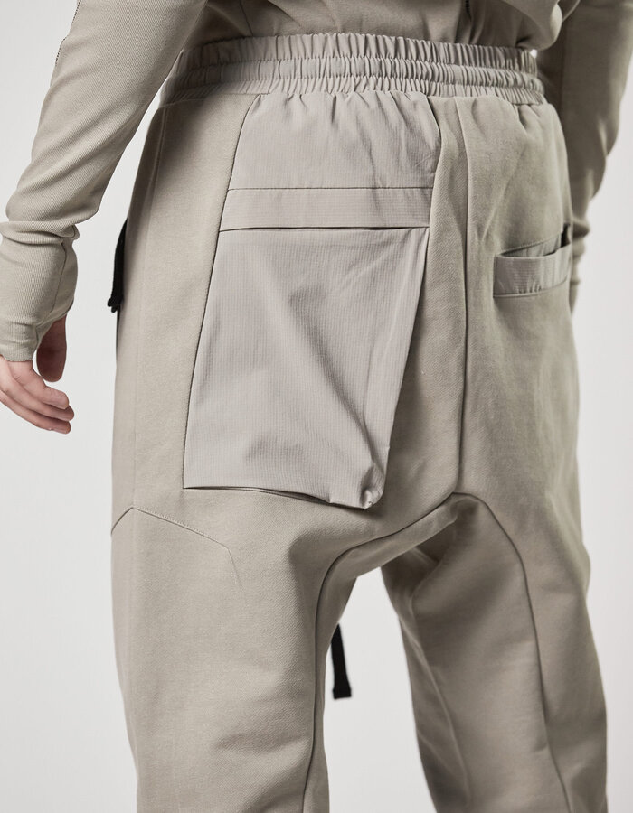THOM KROM COTTON JOGGER WITH RIP-STOP NYLON 3D POCKET - MOONBEAM