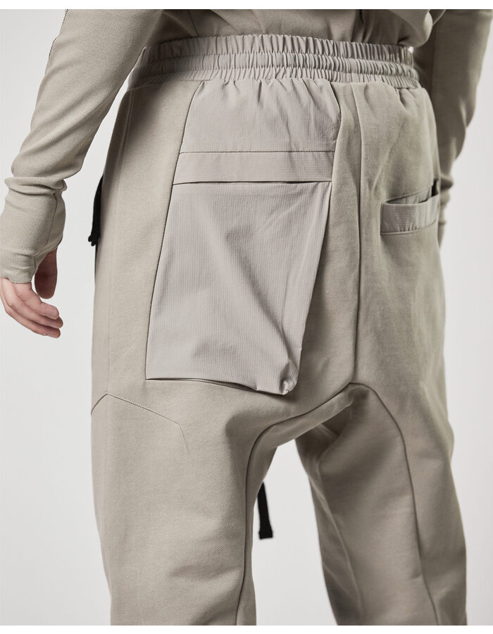 THOM KROM COTTON JOGGER WITH RIP-STOP NYLON 3D POCKET - MOONBEAM