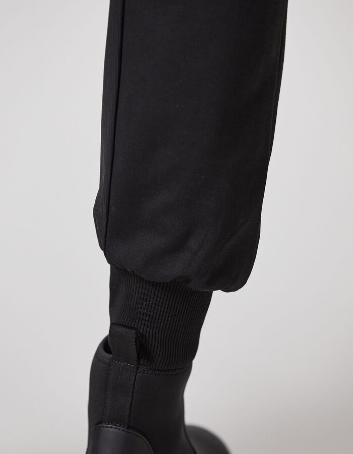 THOM KROM RIP-STOP NYLON PANELED STRETCH COTTON JOGGER - BLACK