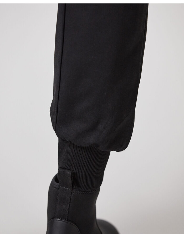 THOM KROM RIP-STOP NYLON PANELED STRETCH COTTON JOGGER - BLACK
