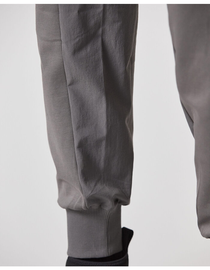 THOM KROM RIP-STOP NYLON PANELED STRETCH COTTON JOGGER - ASH GREY