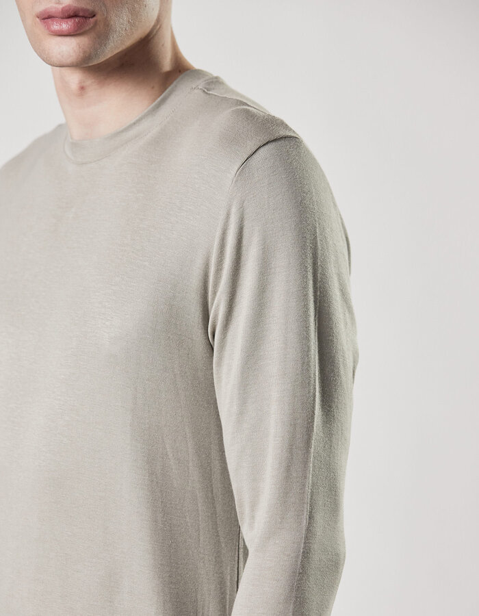 THOM KROM STRETCH VISCOSE FITTED LONGSLEEVE - MOONBEAM
