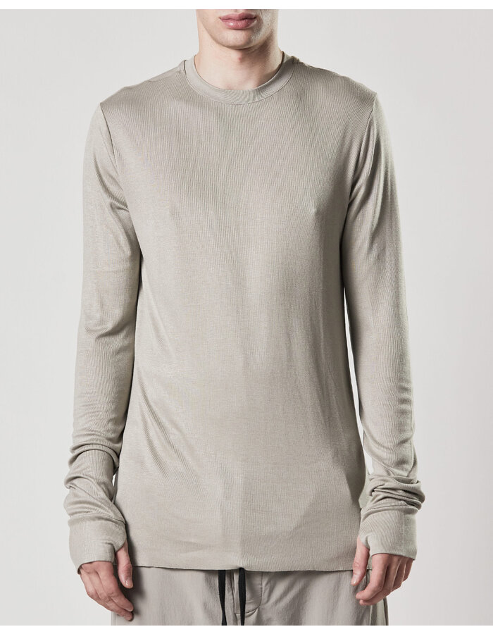 THOM KROM STRETCH VISCOSE FITTED LONGSLEEVE - MOONBEAM
