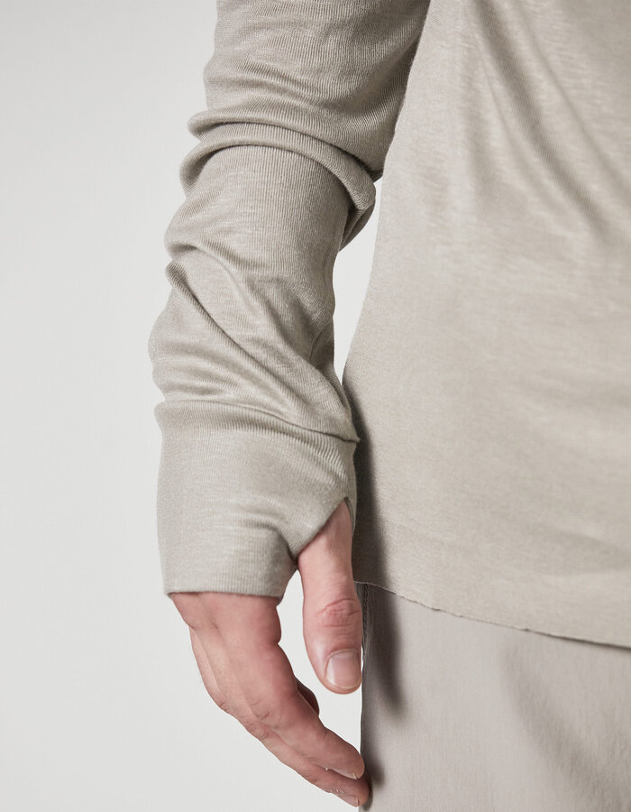 THOM KROM STRETCH VISCOSE FITTED LONGSLEEVE - MOONBEAM