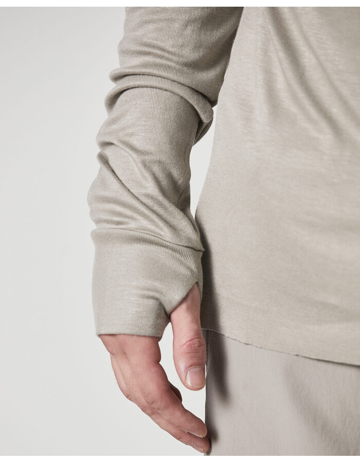 THOM KROM STRETCH VISCOSE FITTED LONGSLEEVE - MOONBEAM