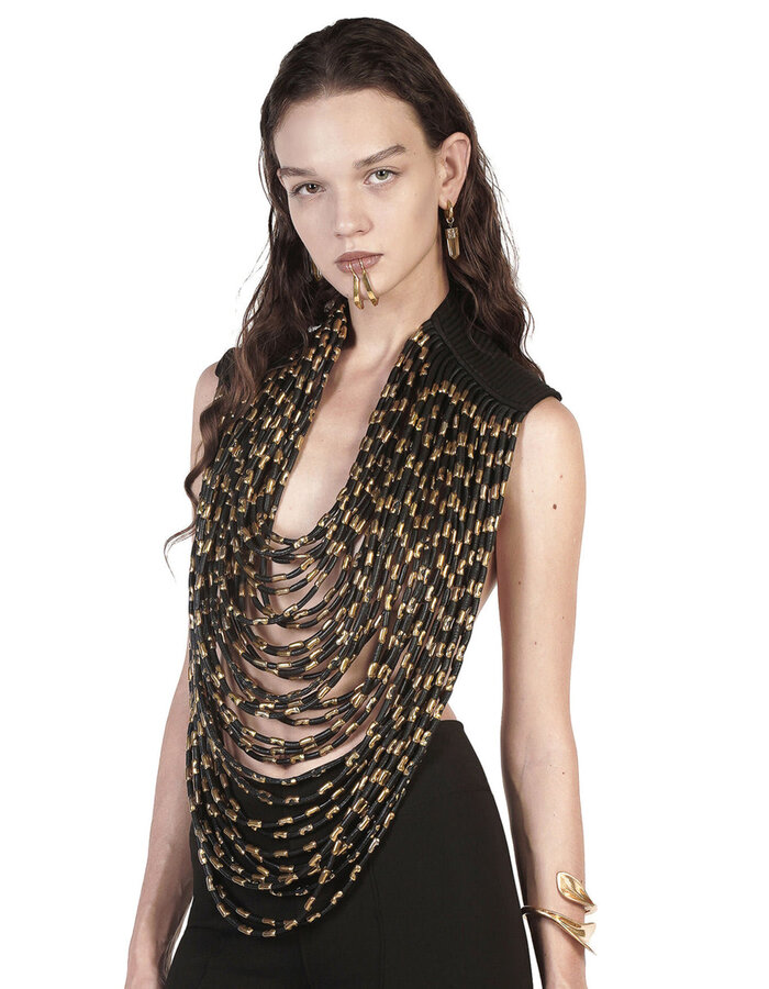 GELAREH DESIGNS LIMNIC NECKLACE BLACK & GOLD