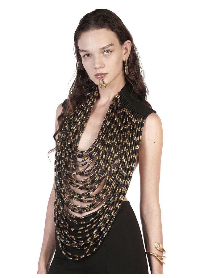GELAREH DESIGNS LIMNIC NECKLACE BLACK & GOLD