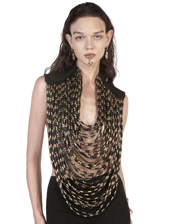 GELAREH DESIGNS LIMNIC NECKLACE BLACK & GOLD