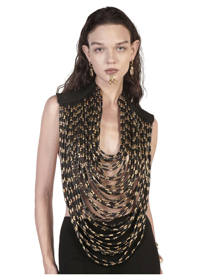 GELAREH DESIGNS LIMNIC NECKLACE BLACK & GOLD