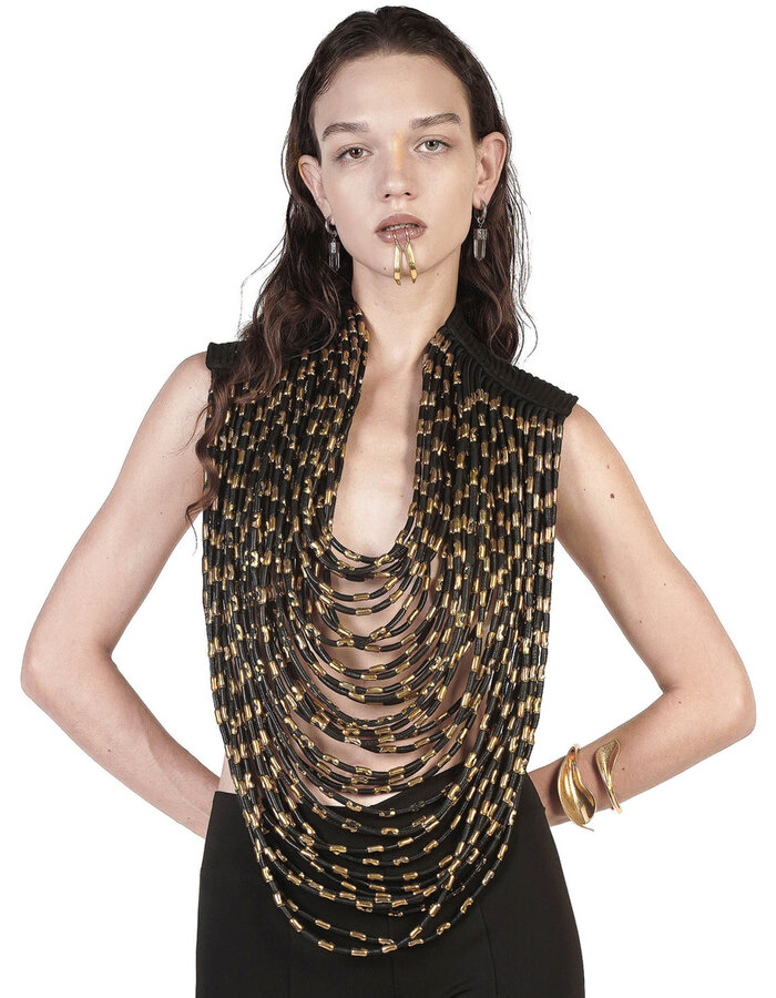 GELAREH DESIGNS LIMNIC NECKLACE BLACK & GOLD