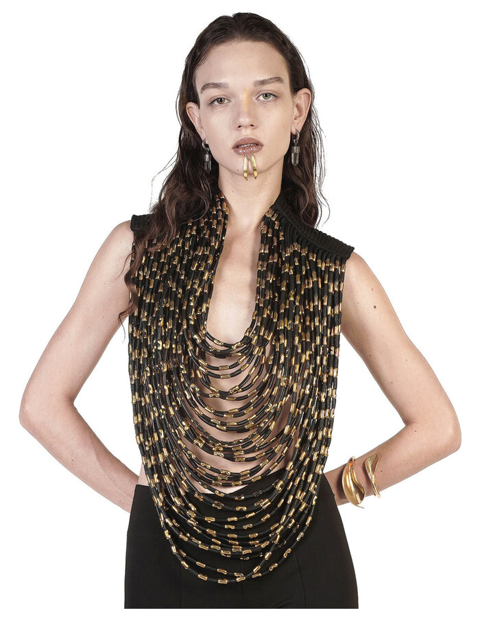 GELAREH DESIGNS LIMNIC NECKLACE BLACK & GOLD