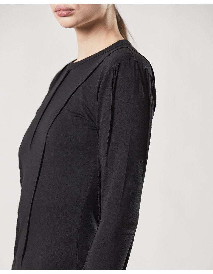 THOM KROM COTTON MODAL LONGSLEEVE DRESS WITH PIPING