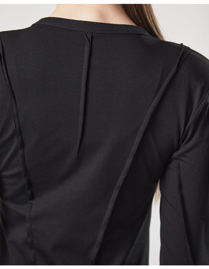 THOM KROM COTTON MODAL LONGSLEEVE DRESS WITH PIPING