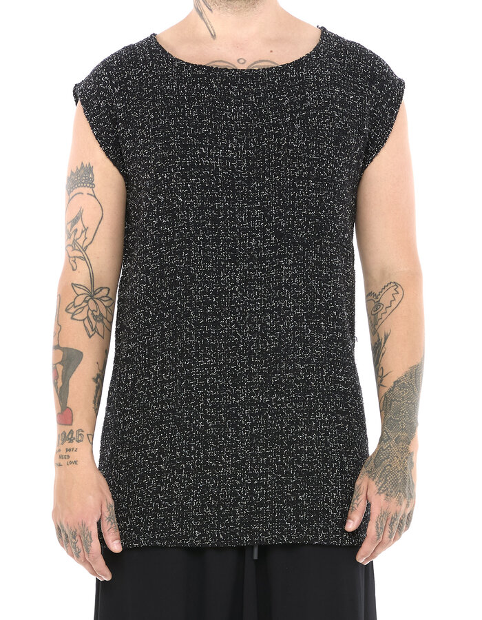 LA HAINE INSIDE US CROCHETED COTTON CUT-OFF TANK WITH POCKET
