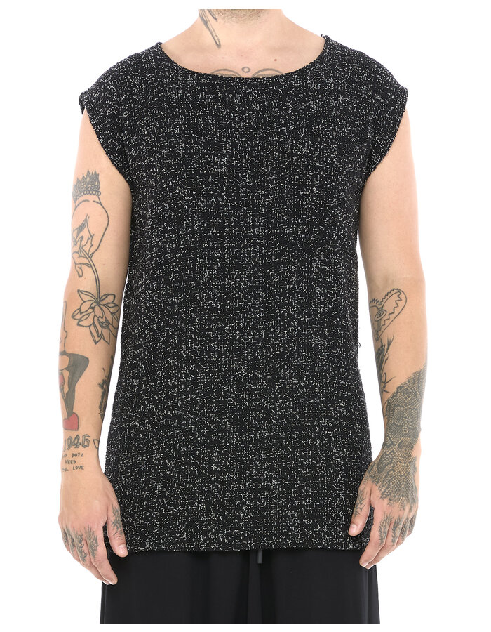 LA HAINE INSIDE US CROCHETED COTTON CUT-OFF TANK WITH POCKET