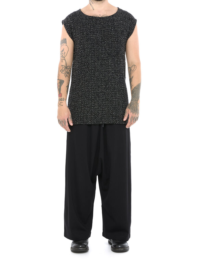 LA HAINE INSIDE US CROCHETED COTTON CUT-OFF TANK WITH POCKET