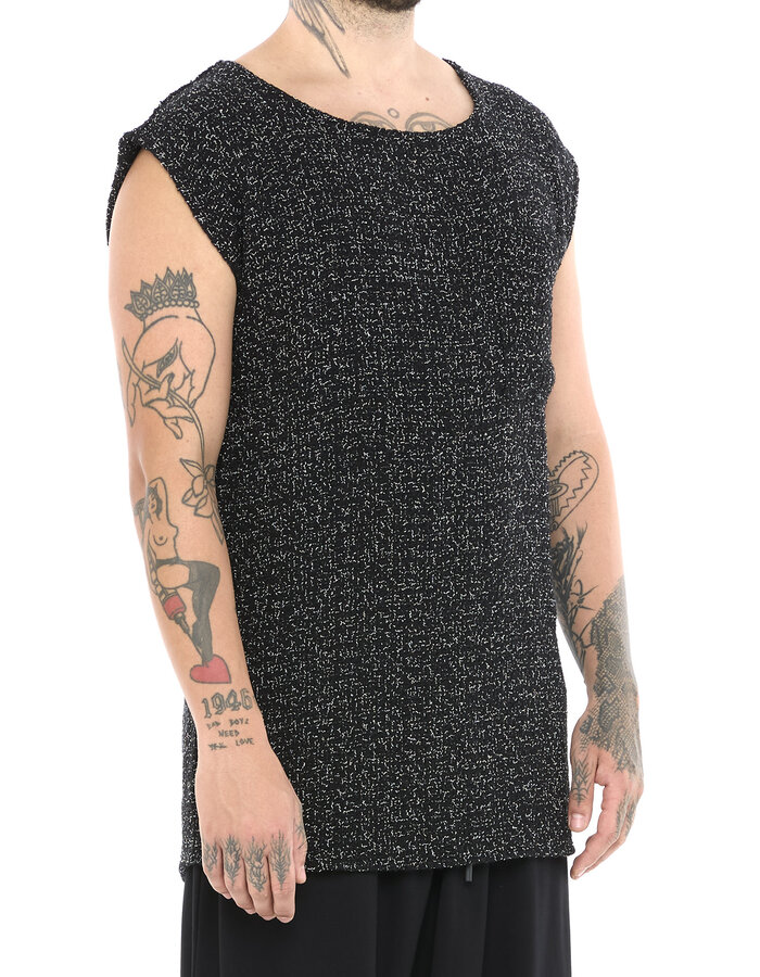 LA HAINE INSIDE US CROCHETED COTTON CUT-OFF TANK WITH POCKET