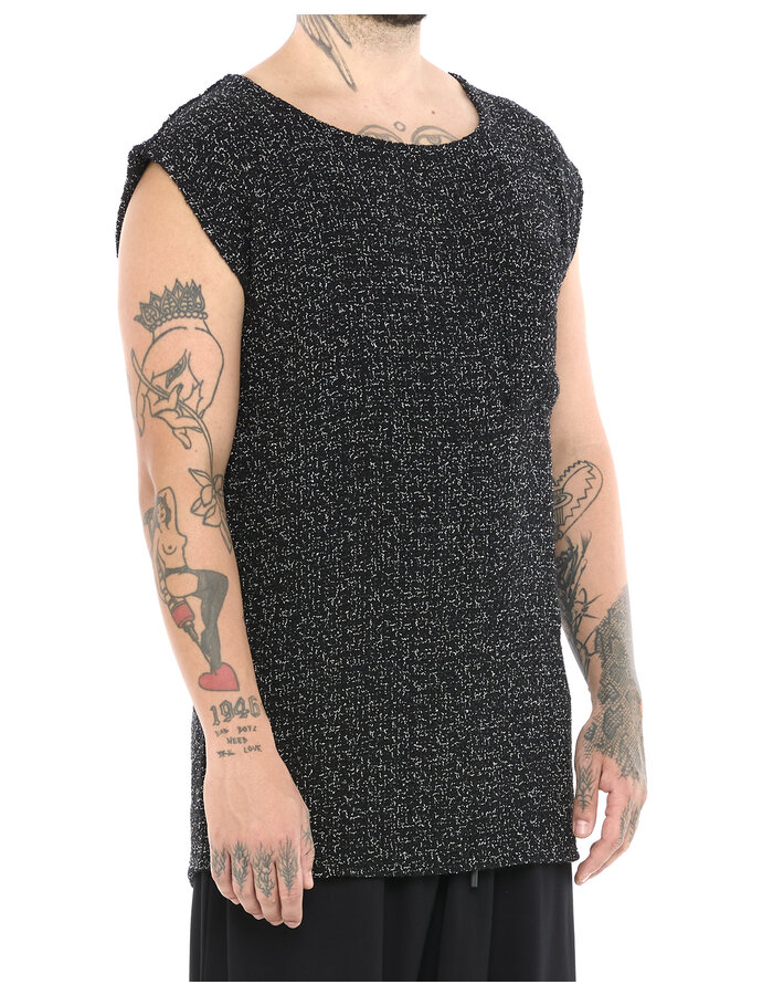 LA HAINE INSIDE US CROCHETED COTTON CUT-OFF TANK WITH POCKET