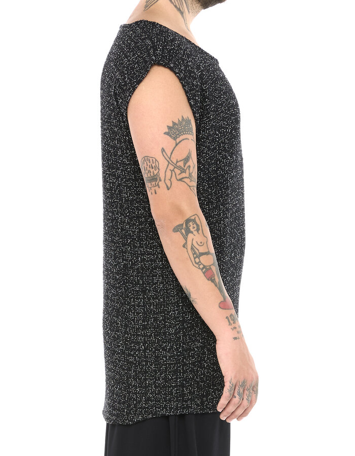 LA HAINE INSIDE US CROCHETED COTTON CUT-OFF TANK WITH POCKET