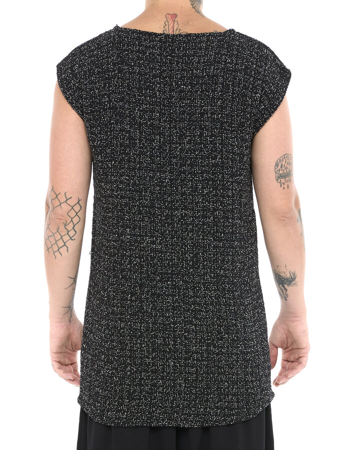 LA HAINE INSIDE US CROCHETED COTTON CUT-OFF TANK WITH POCKET