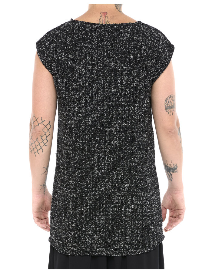 LA HAINE INSIDE US CROCHETED COTTON CUT-OFF TANK WITH POCKET