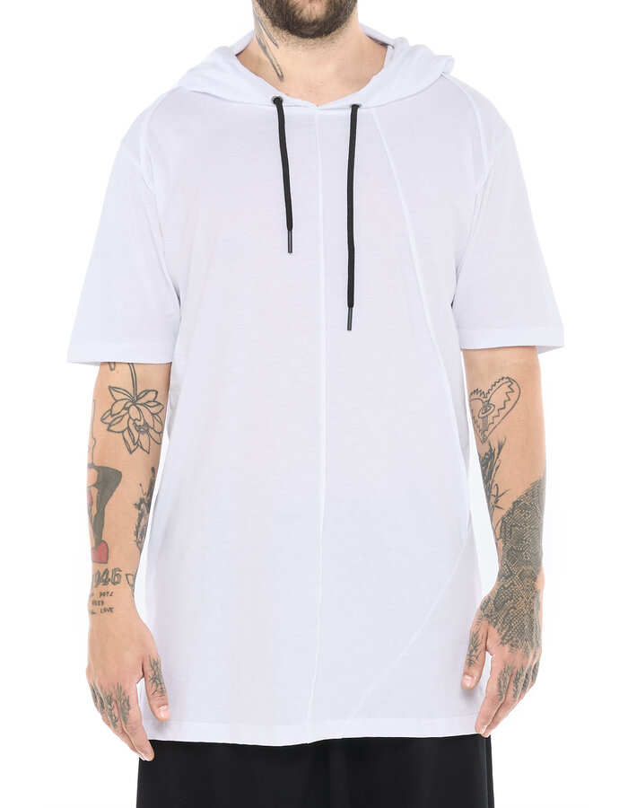 LA HAINE INSIDE US COTTON HOODED T-SHIRT - WHITE