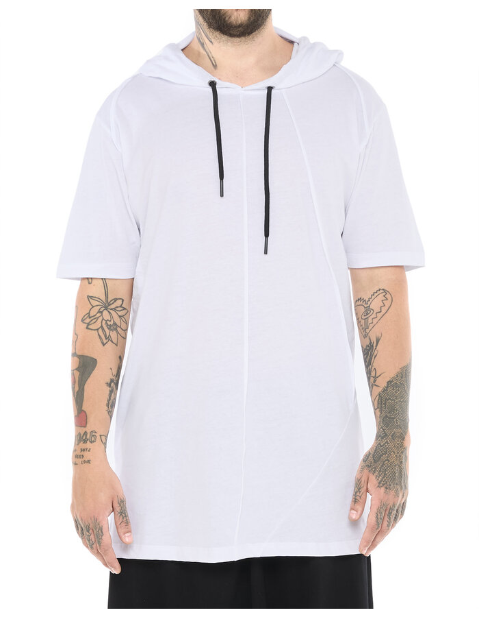 LA HAINE INSIDE US COTTON HOODED T-SHIRT - WHITE
