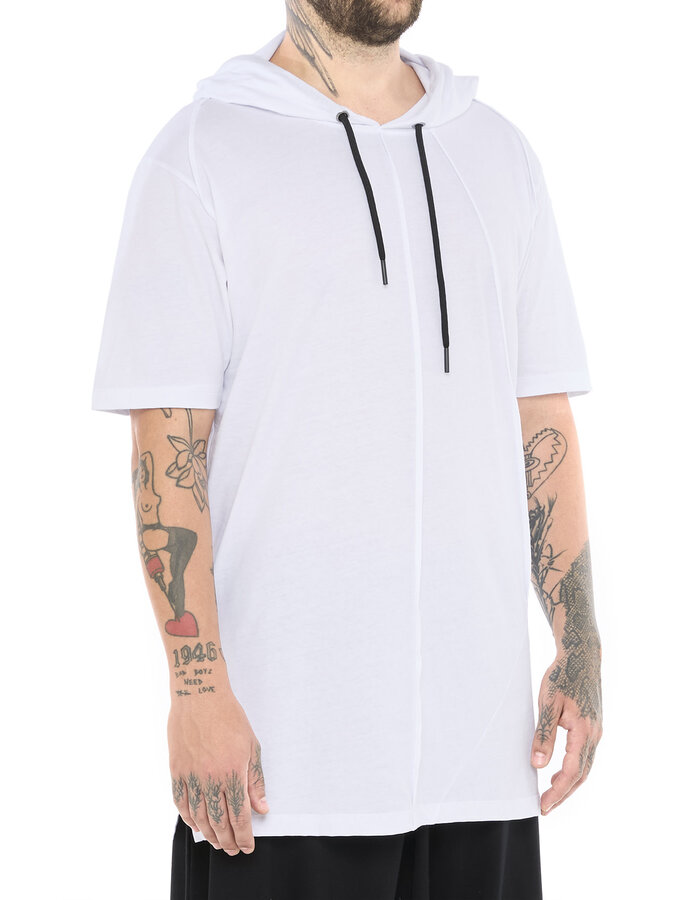 LA HAINE INSIDE US COTTON HOODED T-SHIRT - WHITE