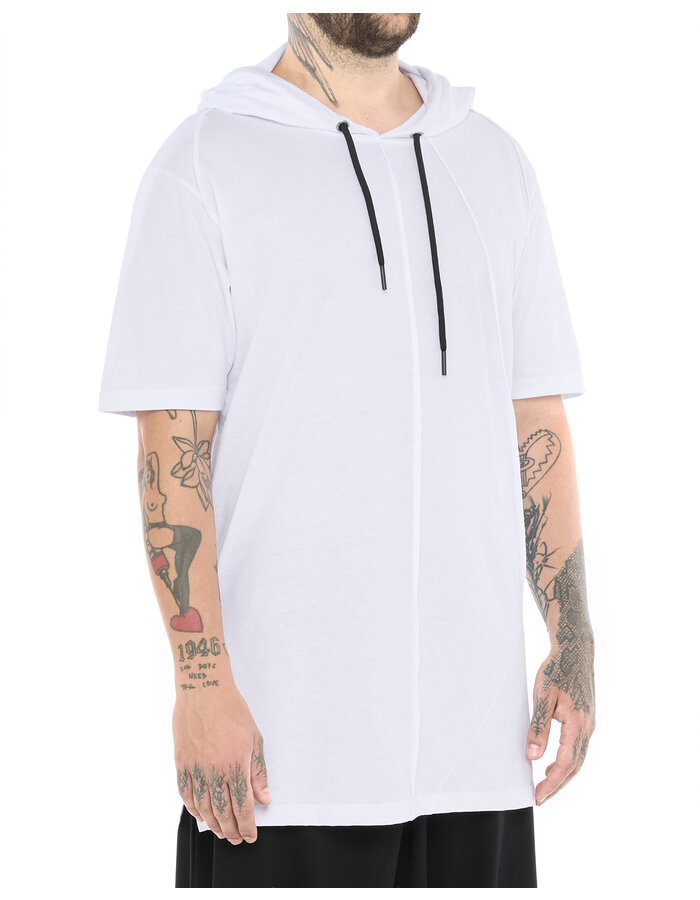 LA HAINE INSIDE US COTTON HOODED T-SHIRT - WHITE