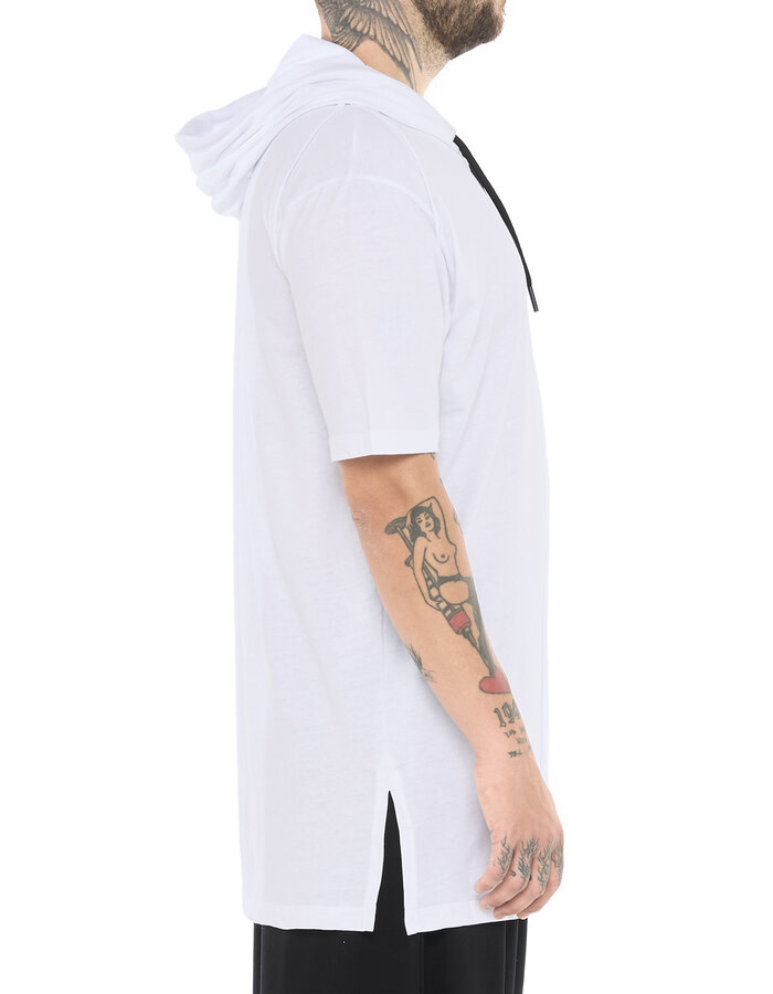 LA HAINE INSIDE US COTTON HOODED T-SHIRT - WHITE