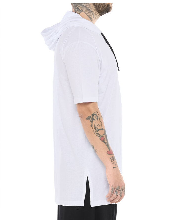 LA HAINE INSIDE US COTTON HOODED T-SHIRT - WHITE