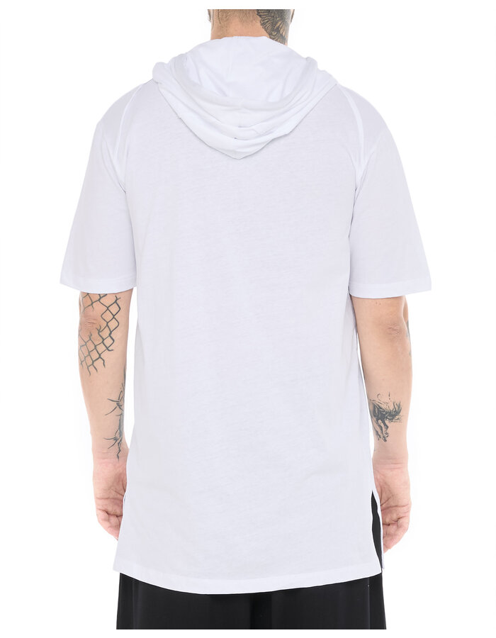 LA HAINE INSIDE US COTTON HOODED T-SHIRT - WHITE