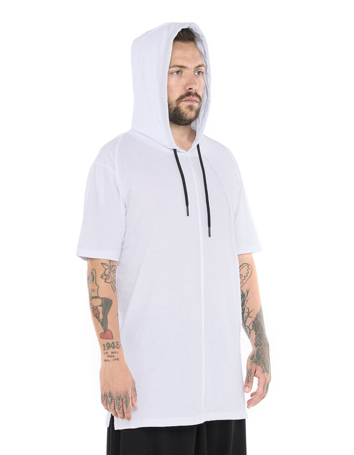 LA HAINE INSIDE US COTTON HOODED T-SHIRT - WHITE