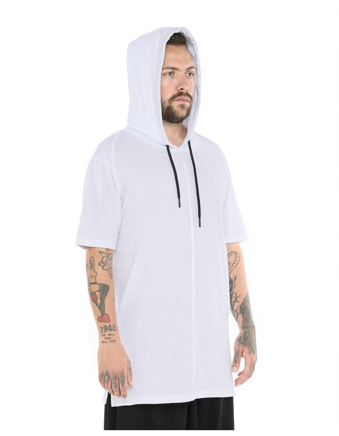 LA HAINE INSIDE US COTTON HOODED T-SHIRT - WHITE