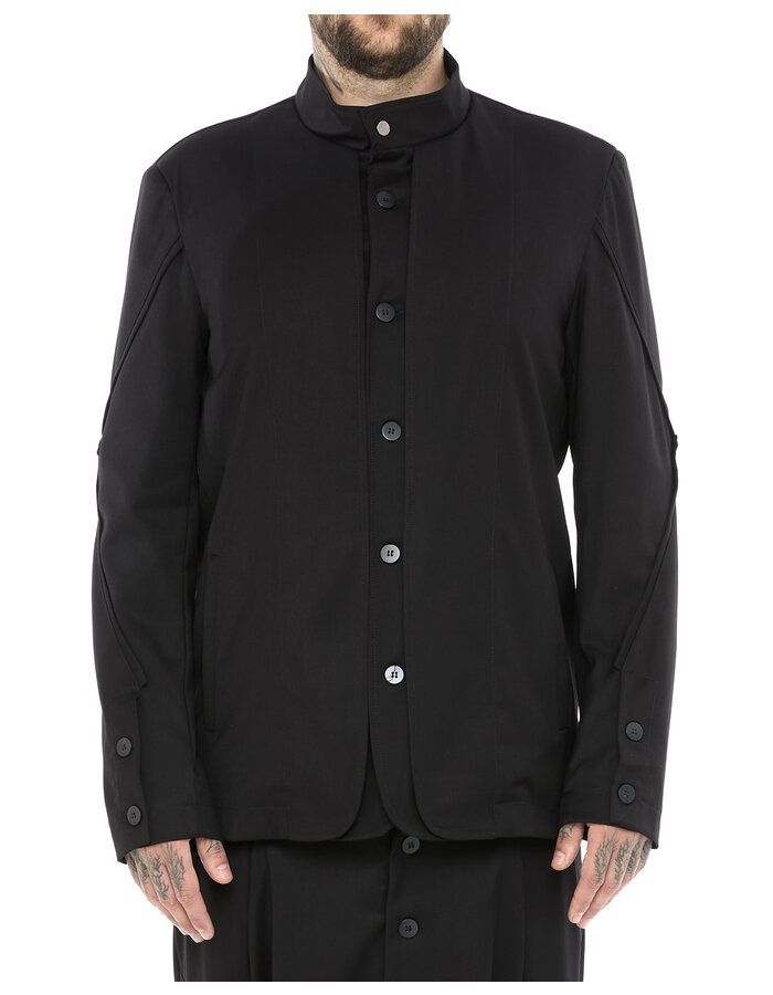 LA HAINE INSIDE US LAYERED BUTTON UP MANDARIN JACKET