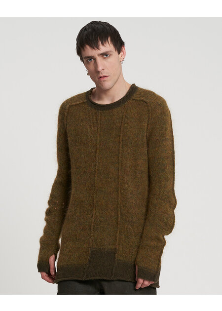 MASNADA SEAMED MIX MOHAIR KNIT CREW NECK
