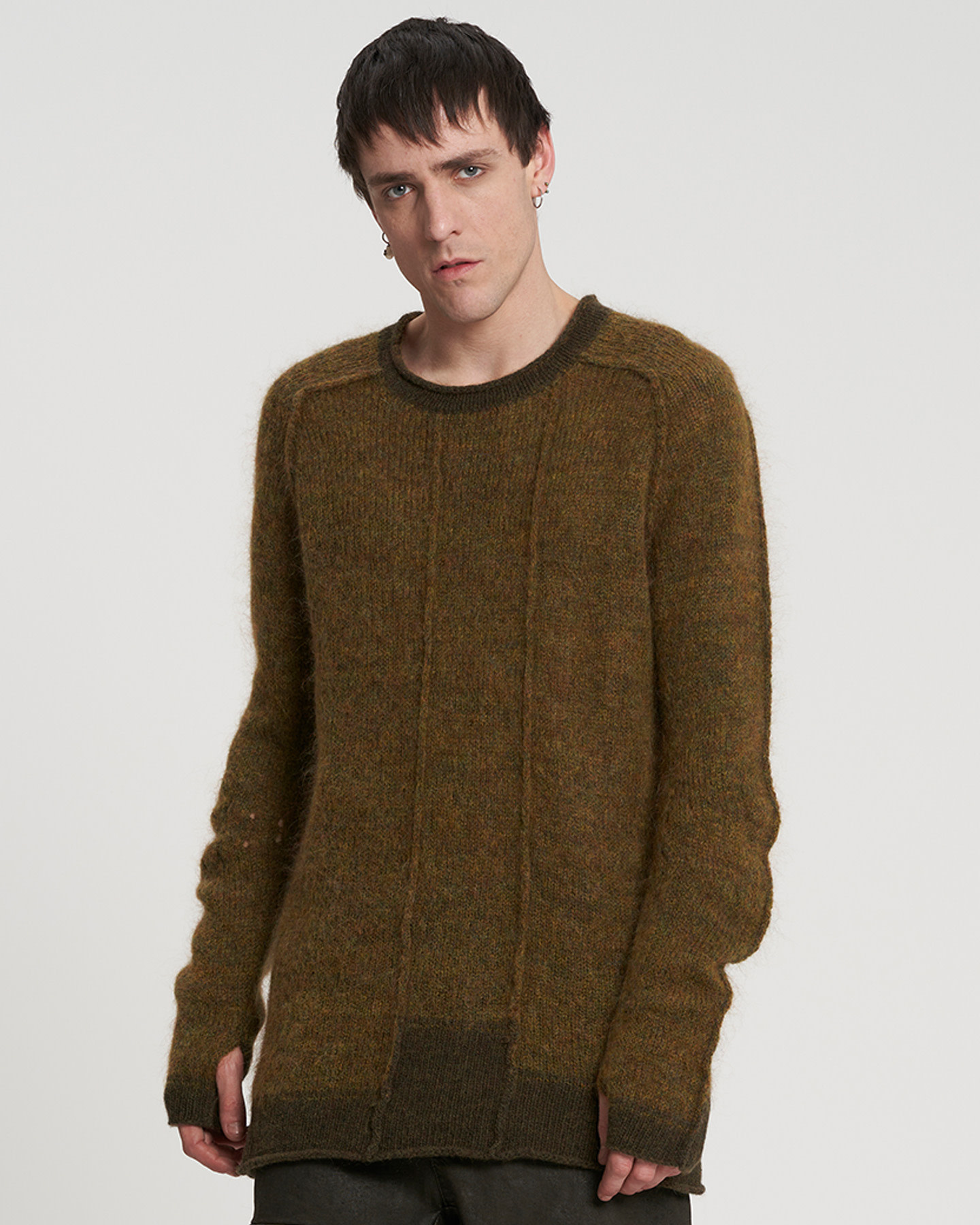 Seamed Mix Mohair Knit Crew Neck by Masnada | Shop Untitled Seamed Mix Mohair Knit Crew Neck by Masnada | Shop Untitled
