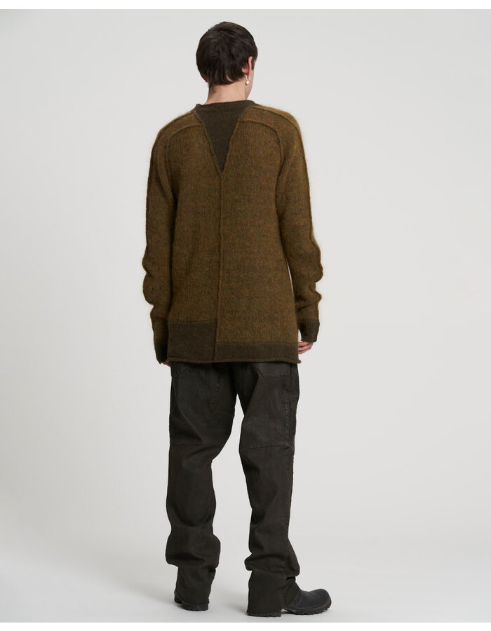MASNADA SEAMED MIX MOHAIR KNIT CREW NECK
