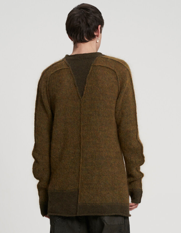 MASNADA SEAMED MIX MOHAIR KNIT CREW NECK
