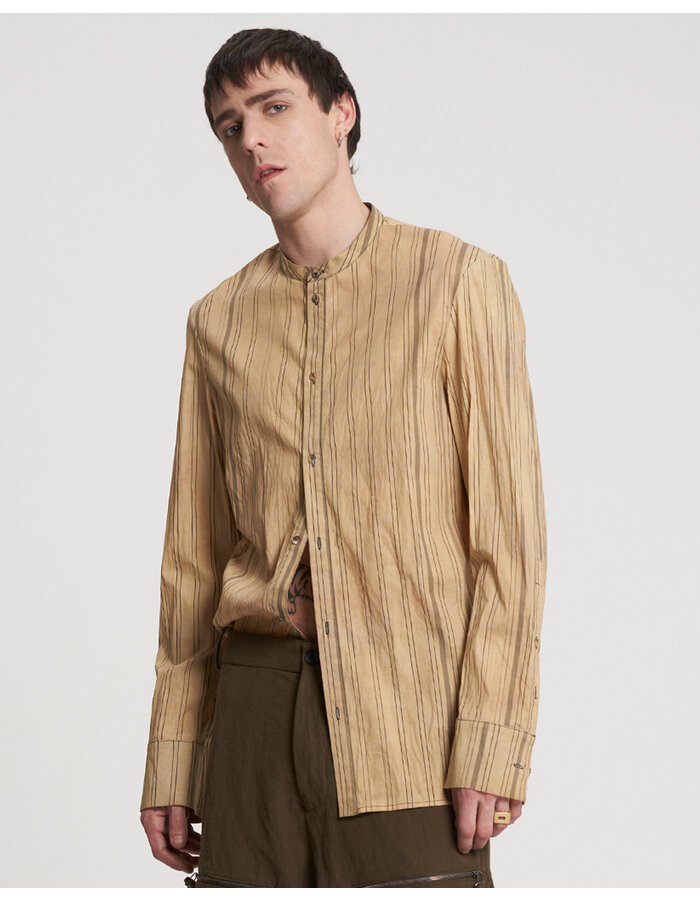 MASNADA COLLARLESS OVERDYED SHIRT