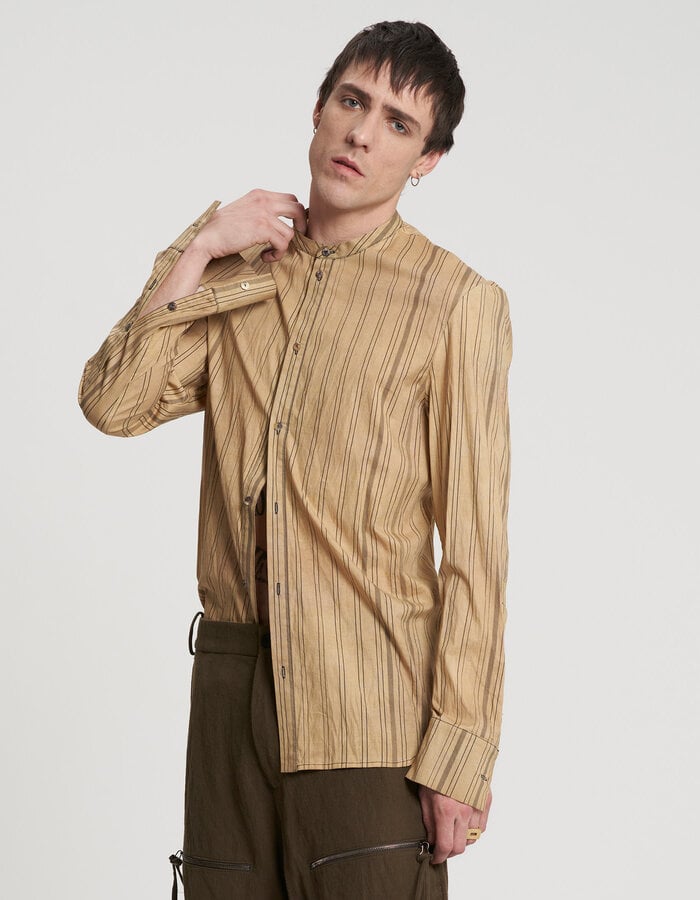MASNADA COLLARLESS OVERDYED SHIRT