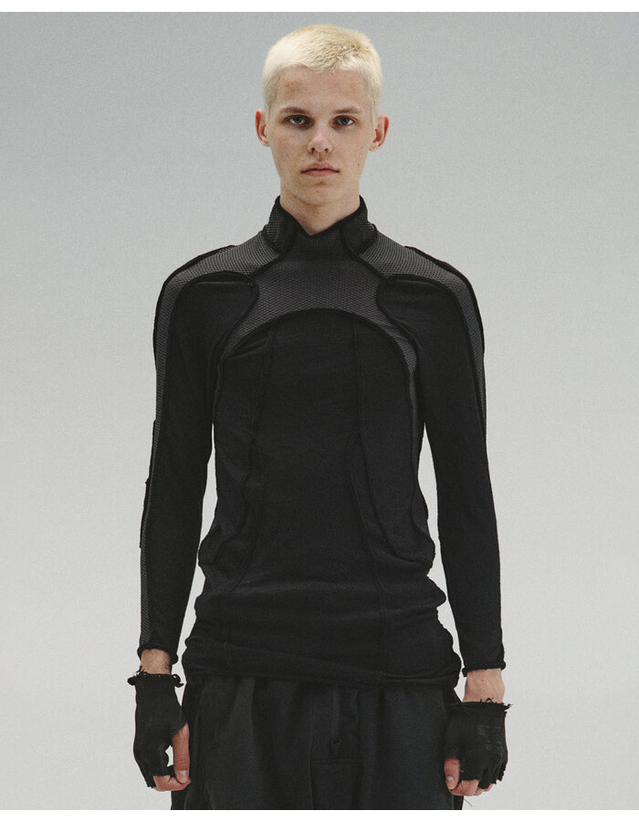 HAMCUS LPU / UNION STANDARD FRAYED-EDGE BODYSUIT - BLACK